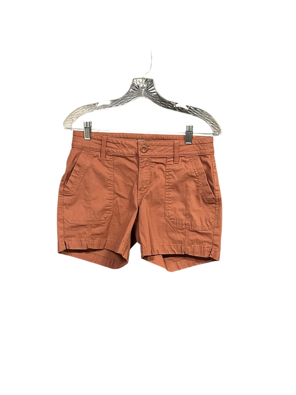 prAna Elle Shorts Women’s 4/27 Brown Organic Cotton Stretch Utility Gorpcore